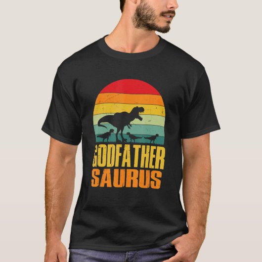 Godfathersaurus Rex Dinosaur Godfather Saurus Fami T-Shirt (Vorderseite)