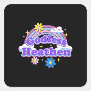 Godless Heathen 1 Quadratischer Aufkleber