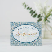 Godlies Vorschlag Blue Floral Morris Muster Postkarte (Stehend Vorderseite)