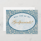 Godlies Vorschlag Blue Floral Morris Muster Postkarte (Vorne/Hinten)