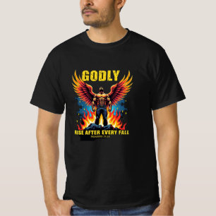 Godly Rise - Feuergeflügelter Krieger (Sprichwörte T-Shirt