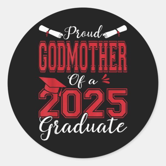 Godmata Senior 2025 Proud Godmutter von 2025 Gr Runder Aufkleber (Vorderseite)