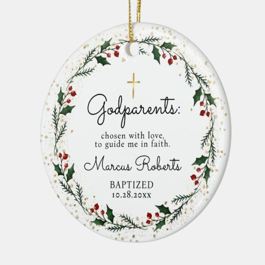 Godmateltern Taufe Christening Keramik Ornament (Links)