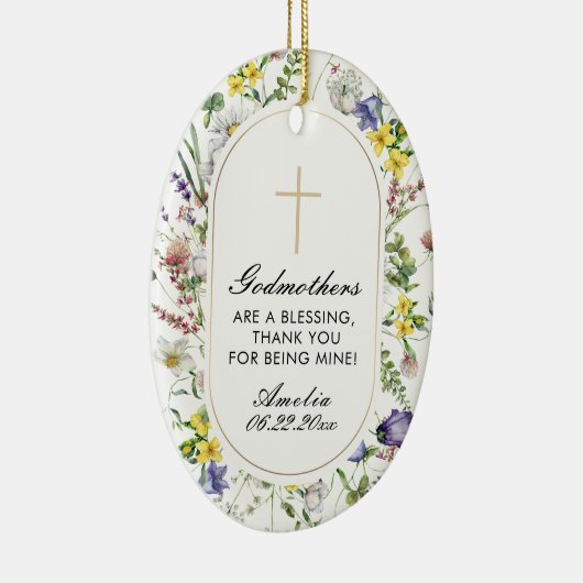 Godmaterinnen Wildblumen Taufe Keramik Ornament (Rechts)