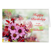 GodMom Birthday Pink Blume (Vorderseite (Horizontal))