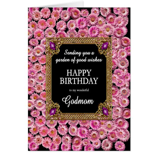 GodMom Birthday Pink Daisies (Vorne)