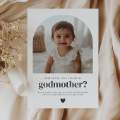 Godmother Arched Photo Proposal Einladung