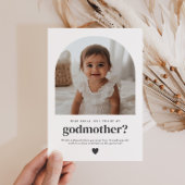 Godmother Arched Photo Proposal Einladung