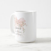 Godmother Gift First Communion Pink Bow Roses Kaffeetasse (Vorderseite Links)