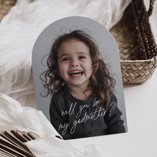 Godmother Handwritten Proposal Photo Arch  Einladung