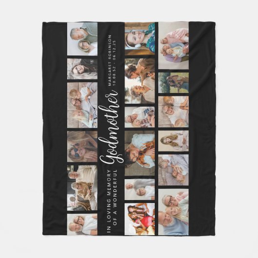 Godmother Memorial 18 Photo Collage Fleecedecke (Vorderseite)