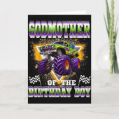 Godmother Of The Birthday Boy Monster Truck Birthd Karte (Vorderseite)