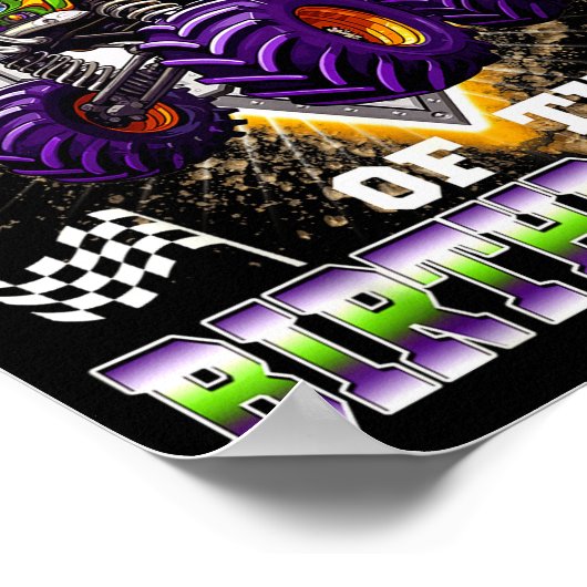 Godmother Of The Birthday Boy Monster Truck Birthd Poster (Ecke)
