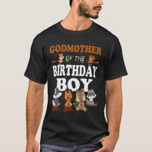 Godmother Of The Birthday Boy Woodland Party Match T-Shirt