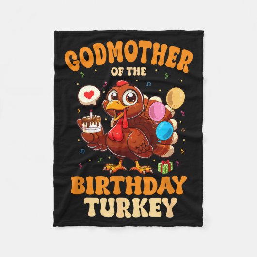 Godmother Of The Birthday Turkey Family 1st Birthd Fleecedecke (Vorderseite)