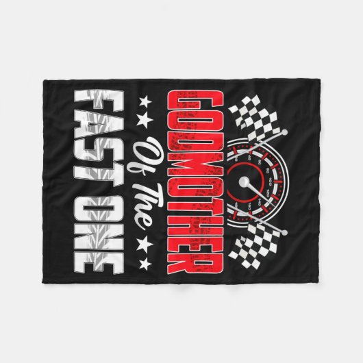 Godmother Of The Fast One Birthday 1st Race Car Fa Fleecedecke (Vorderseite (Horizontal))