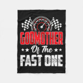 Godmother Of The Fast One Birthday 1st Race Car Fa Fleecedecke (Vorderseite)