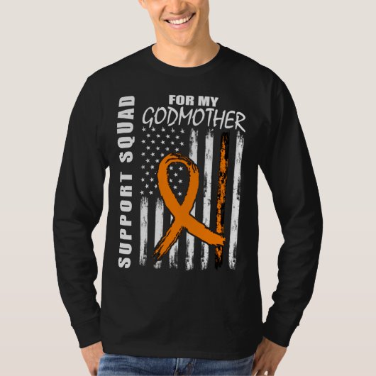 Godmother Support Squad Leukemia Awareness USA Fla T-Shirt (Vorderseite)