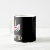 Godmother Unicorn Floral Birthday Girl Family Matc Kaffeetasse (Vorderseite Links)