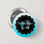 Godmotherr, zum blauer Baby-Babyparty-Knopf zu Button (Vorne & Hinten)