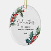 Godmothers Red Floral Christmas Keramik Ornament (Rechts)