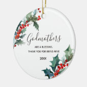 Godmothers Red Floral Christmas Keramik Ornament (Links)