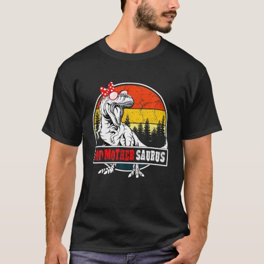 Godmothersaurus Dinosaur Funny Godmutter Saurus Fa T-Shirt (Vorderseite)