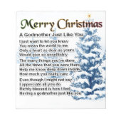 Godmutgedicht - Weihnachtsdesign Notizblock (Vorderseite)
