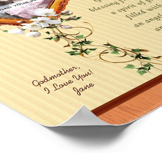 Godmutter 8x10 Lily Frame Personalisiert Print Poster (Ecke)