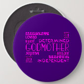 Godmütter Baptims Christening Partys: Qualität Button (Vorne & Hinten)