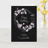 Godmutter Birthday Bird and Butterfells Karte (Gelbe Blume)