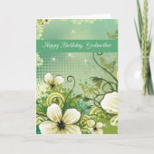 Godmutter Birthday Green Blume Karte (Vorderseite)