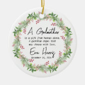 Godmutter Christening Taufe Keramik Ornament (Vorne)