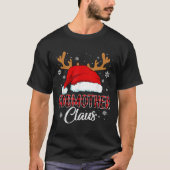 Godmutter Claus Weihnachten Rotes Kariertes Matchi T-Shirt (Vorderseite)