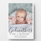 Godmutter danke Ihnen Christening oder Taufe Foto Fotoplatte (Vorderseite)