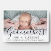 Godmutter danke Ihnen Taufe oder Weihnachten Foto Fotoplatte (Vorderseite)