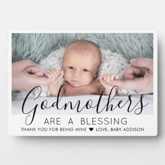 Godmutter danke Ihnen Taufe oder Weihnachten Foto Fotoplatte (Vorderseite)