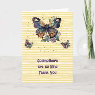 Godmutter Dankeschön Karte mit Schmetterlingen