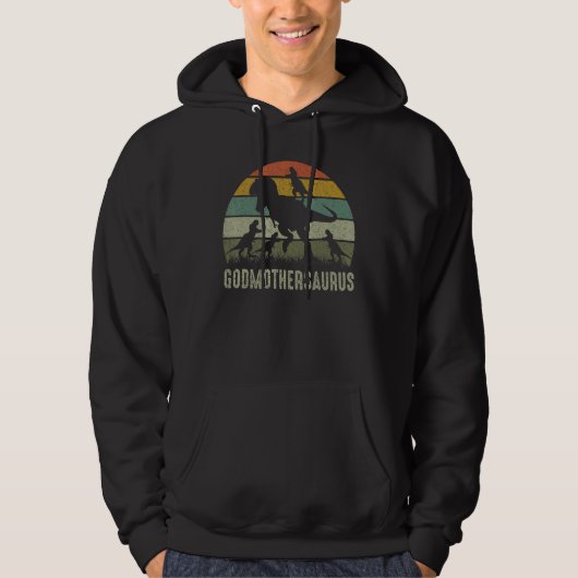 Godmutter Dinosaur T Rex Godmothersaurus 4 Kinder  Hoodie (Vorderseite)