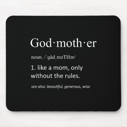 Godmutter Funny Definition Oma Mütter Tag Mousepad (Vorne)