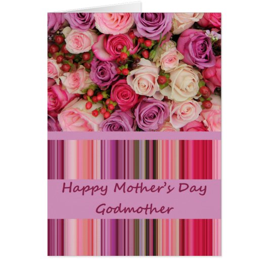 Godmutter Happy Mother's Day Rose Card (Vorne)