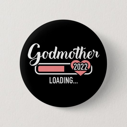 Godmutter lädt 2022 zur Schwangerschaftsankündigun Button (Vorderseite)