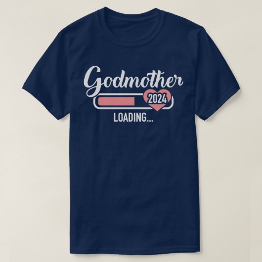Godmutter lädt 2024 zur Schwangerschaftsankündigun T-Shirt (Design vorne)
