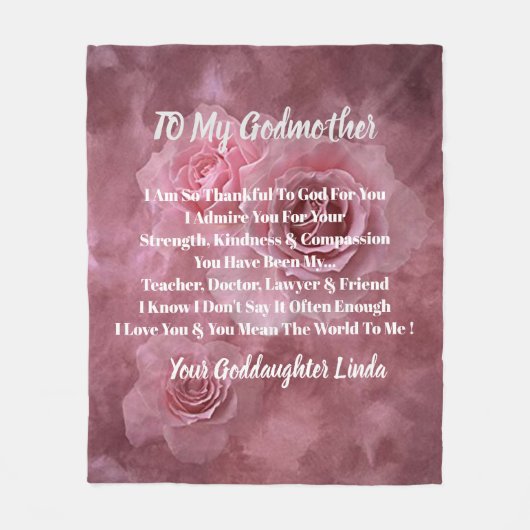 Godmutter Personalize Fleece Blanket (Vorderseite)