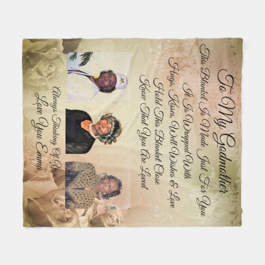 Godmutter Personalize Fleece Blanket (Vorderseite (Horizontal))