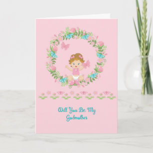 Godmutter Request Card von Baby Girl Einladung