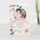 Godmutter Request Peach Blüten mit Foto Karte (Vorderseite)