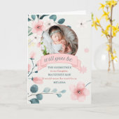 Godmutter Request Peach Blüten mit Foto Karte (Gelbe Blume)