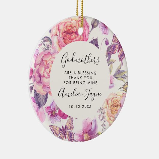 Godmütter sind ein segensreiches Foto mit Blütensc Keramik Ornament (Rechts)