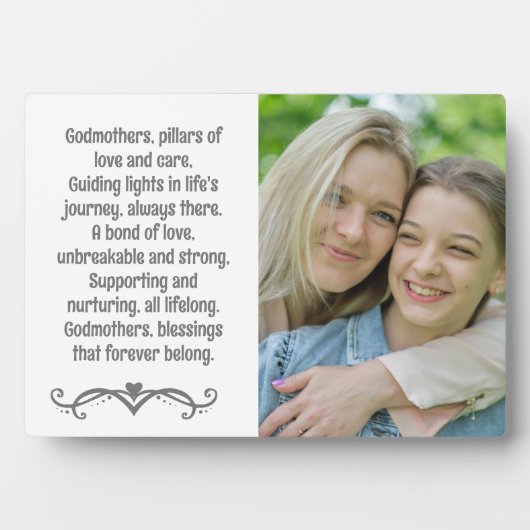 Godmutter und Godchild Custom Plaque mit Easel Fotoplatte (Vorderseite)
